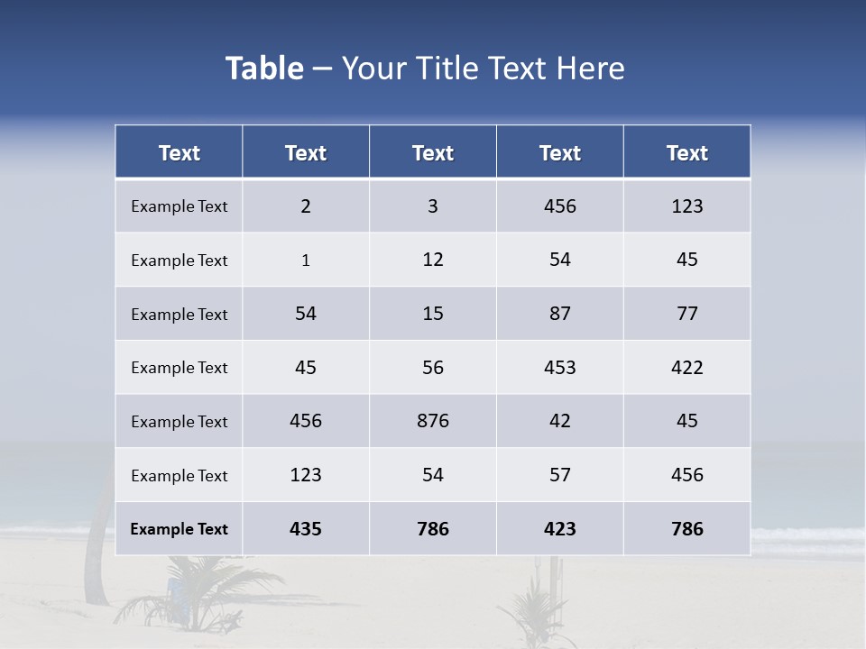 A Palm Tree On A Beach With The Ocean In The Background PowerPoint Template