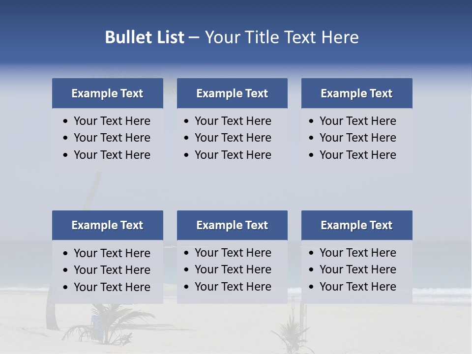 A Palm Tree On A Beach With The Ocean In The Background PowerPoint Template