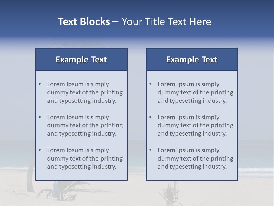A Palm Tree On A Beach With The Ocean In The Background PowerPoint Template
