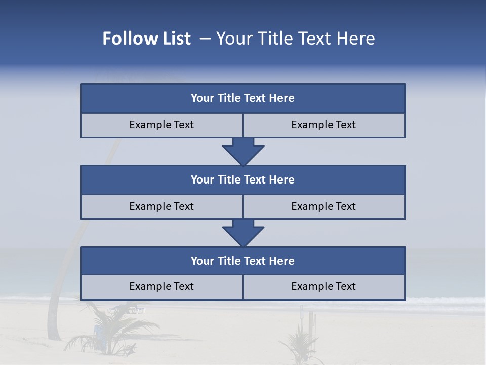 A Palm Tree On A Beach With The Ocean In The Background PowerPoint Template