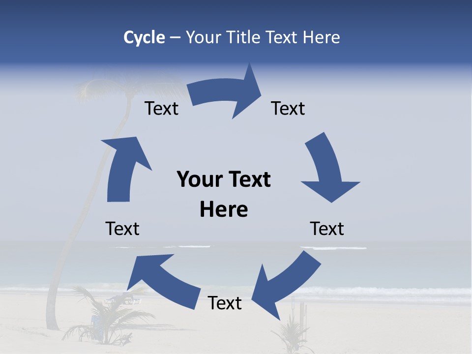 A Palm Tree On A Beach With The Ocean In The Background PowerPoint Template