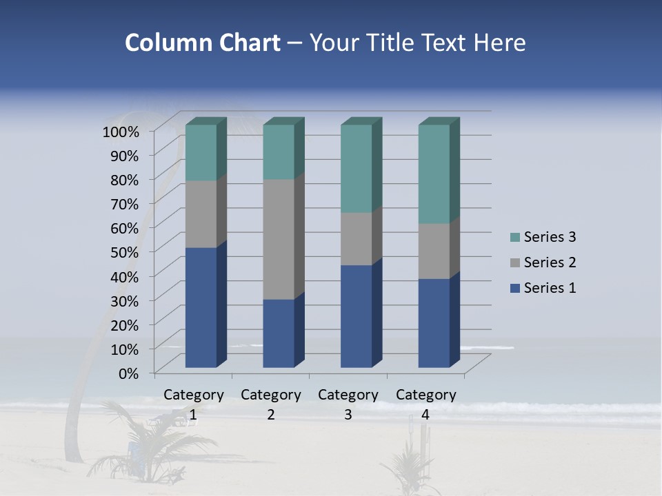 A Palm Tree On A Beach With The Ocean In The Background PowerPoint Template