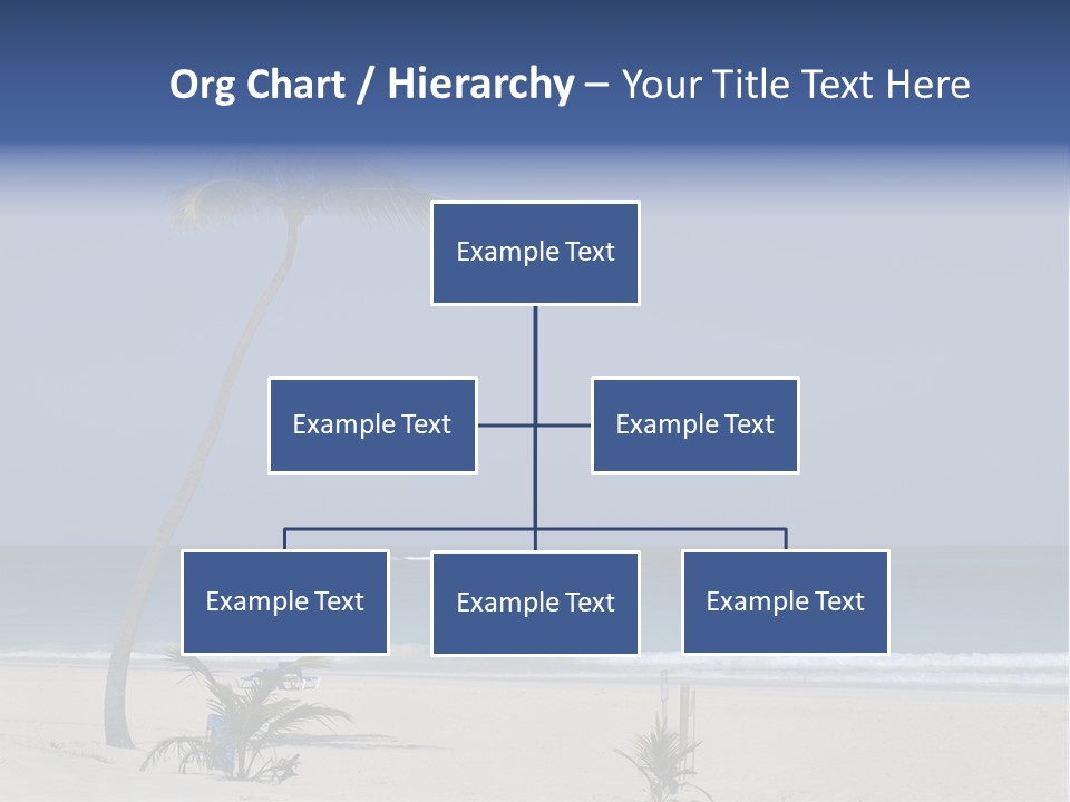 A Palm Tree On A Beach With The Ocean In The Background PowerPoint Template