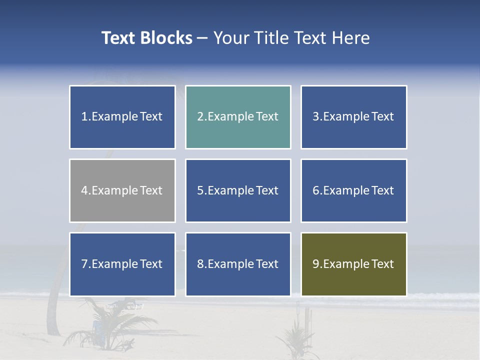 A Palm Tree On A Beach With The Ocean In The Background PowerPoint Template