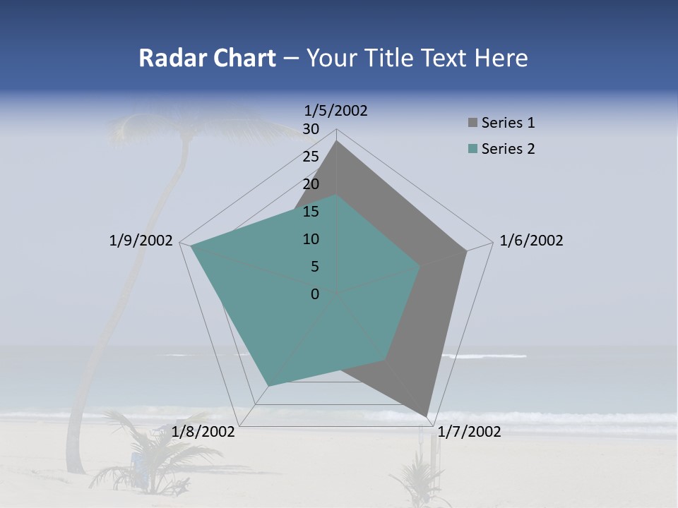 A Palm Tree On A Beach With The Ocean In The Background PowerPoint Template