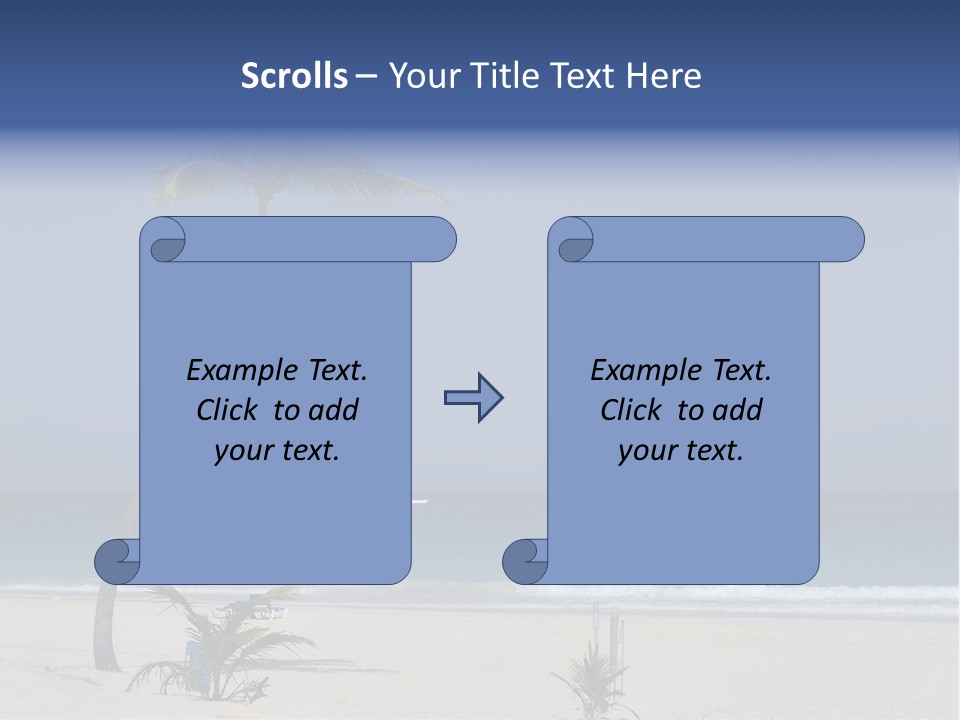 A Palm Tree On A Beach With The Ocean In The Background PowerPoint Template