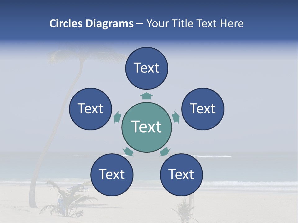 A Palm Tree On A Beach With The Ocean In The Background PowerPoint Template