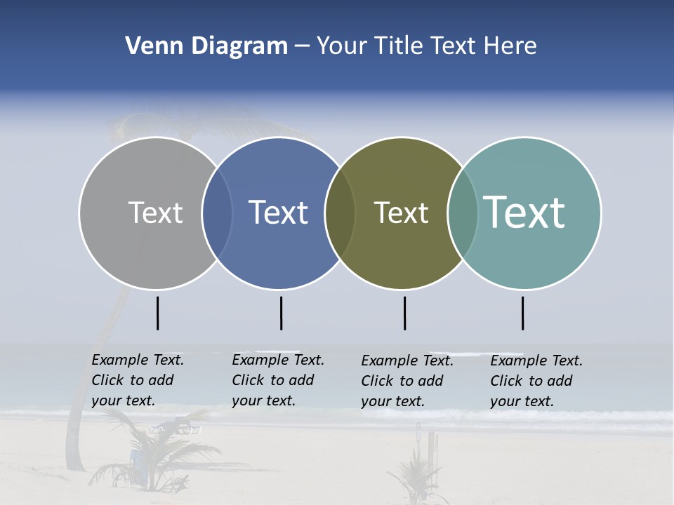 A Palm Tree On A Beach With The Ocean In The Background PowerPoint Template