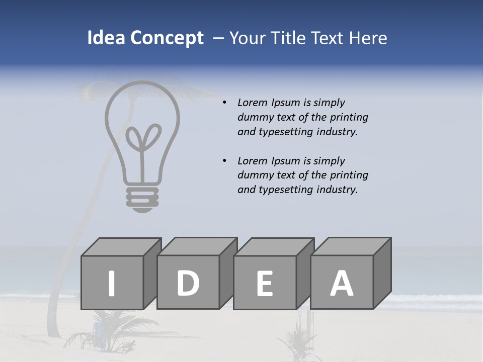 A Palm Tree On A Beach With The Ocean In The Background PowerPoint Template