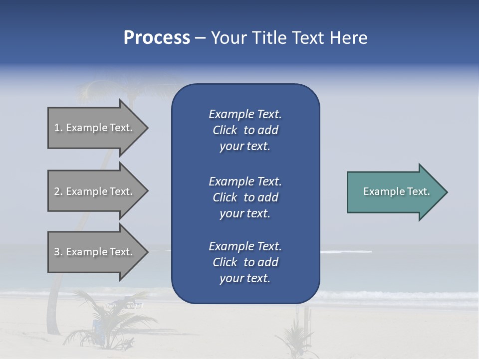 A Palm Tree On A Beach With The Ocean In The Background PowerPoint Template