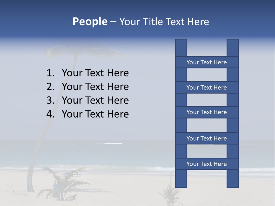 A Palm Tree On A Beach With The Ocean In The Background PowerPoint Template