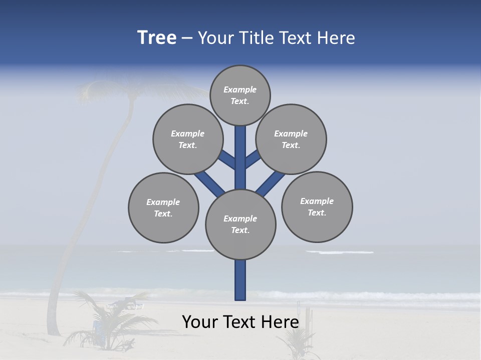 A Palm Tree On A Beach With The Ocean In The Background PowerPoint Template