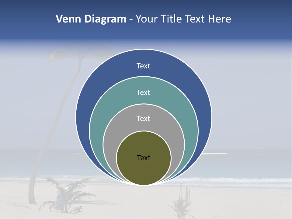 A Palm Tree On A Beach With The Ocean In The Background PowerPoint Template