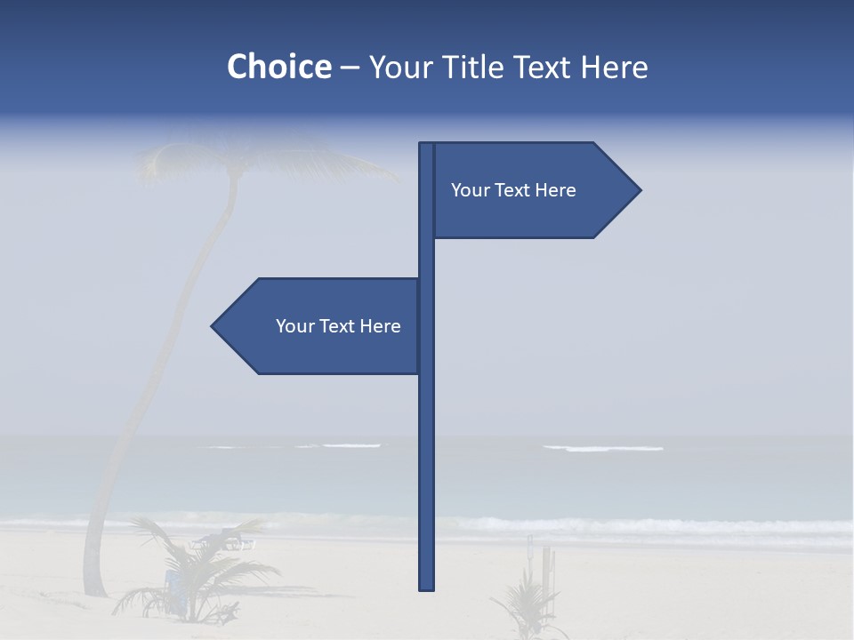 A Palm Tree On A Beach With The Ocean In The Background PowerPoint Template