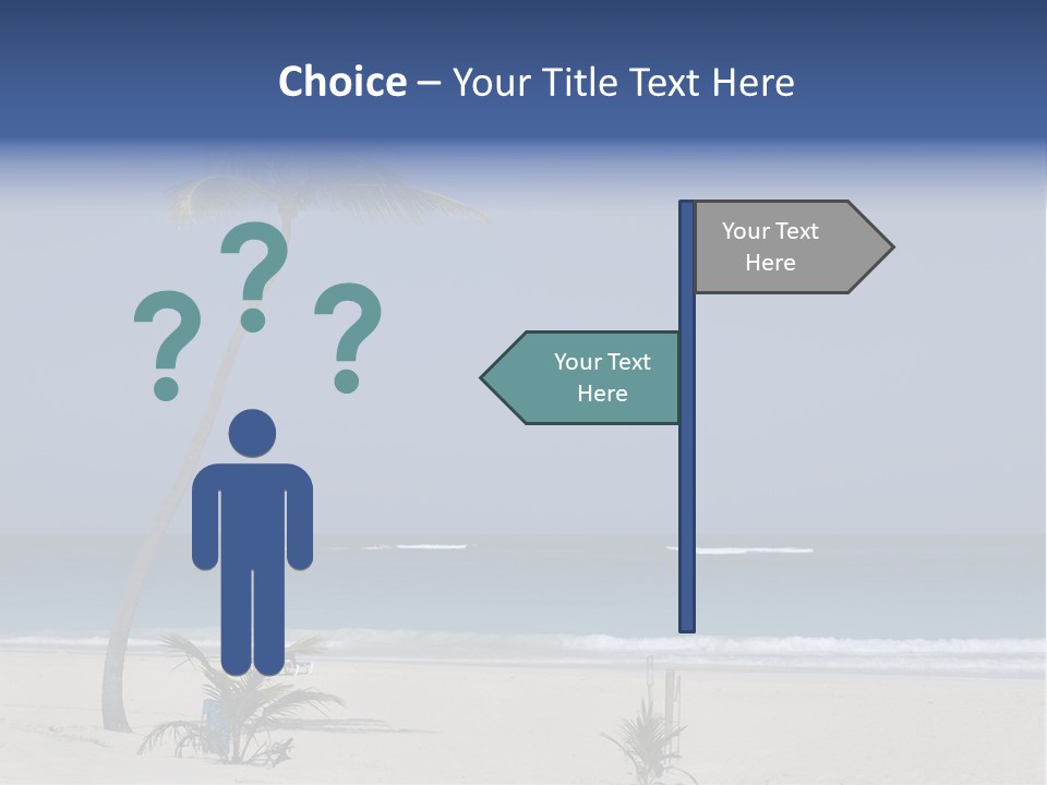 A Palm Tree On A Beach With The Ocean In The Background PowerPoint Template