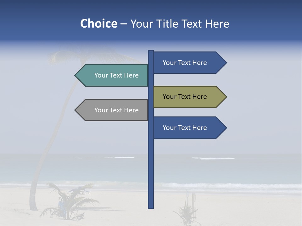 A Palm Tree On A Beach With The Ocean In The Background PowerPoint Template