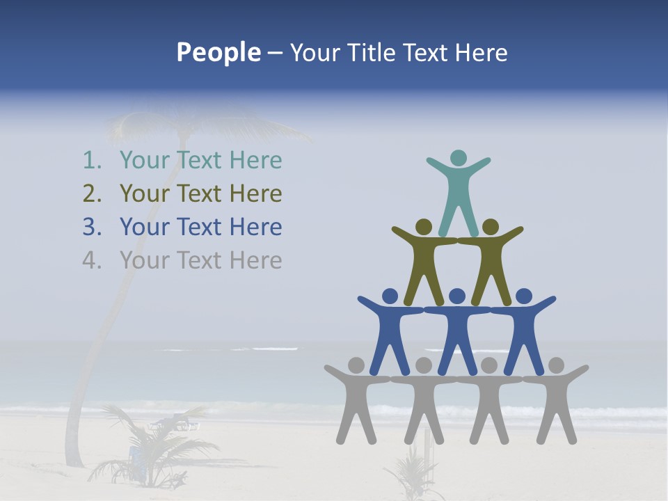 A Palm Tree On A Beach With The Ocean In The Background PowerPoint Template