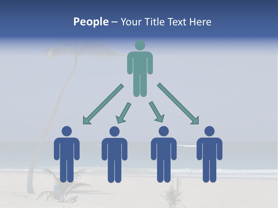 A Palm Tree On A Beach With The Ocean In The Background PowerPoint Template