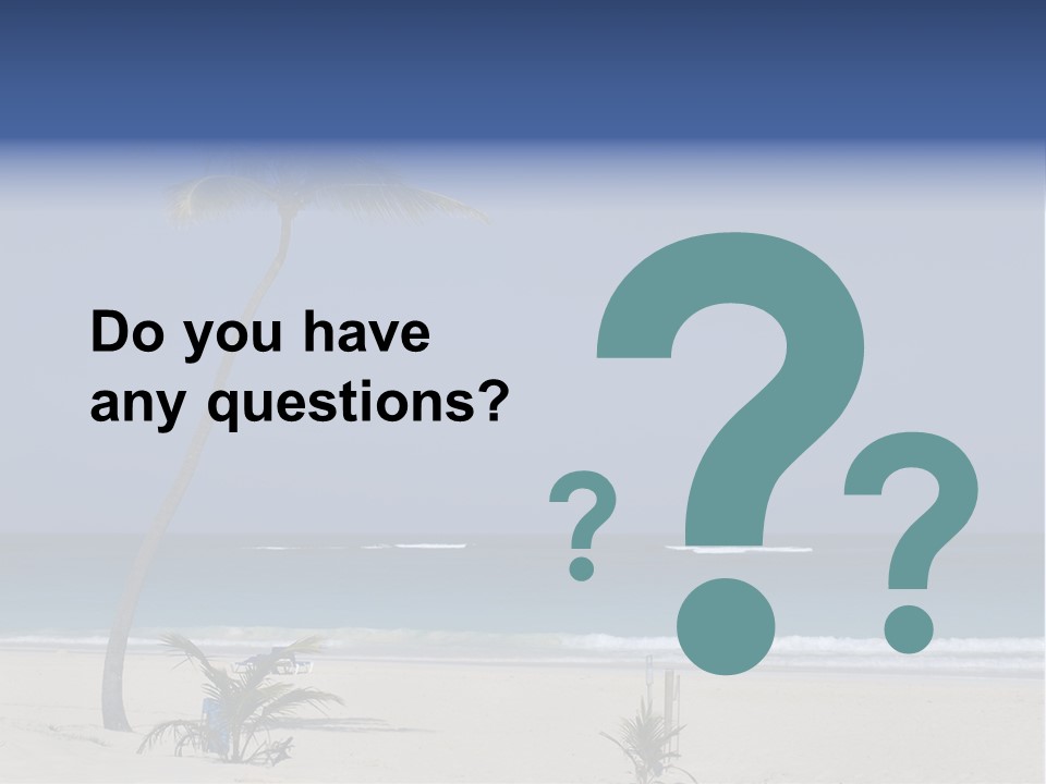 A Palm Tree On A Beach With The Ocean In The Background PowerPoint Template