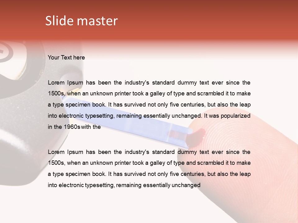 Caucasian Skin Glucometer PowerPoint Template