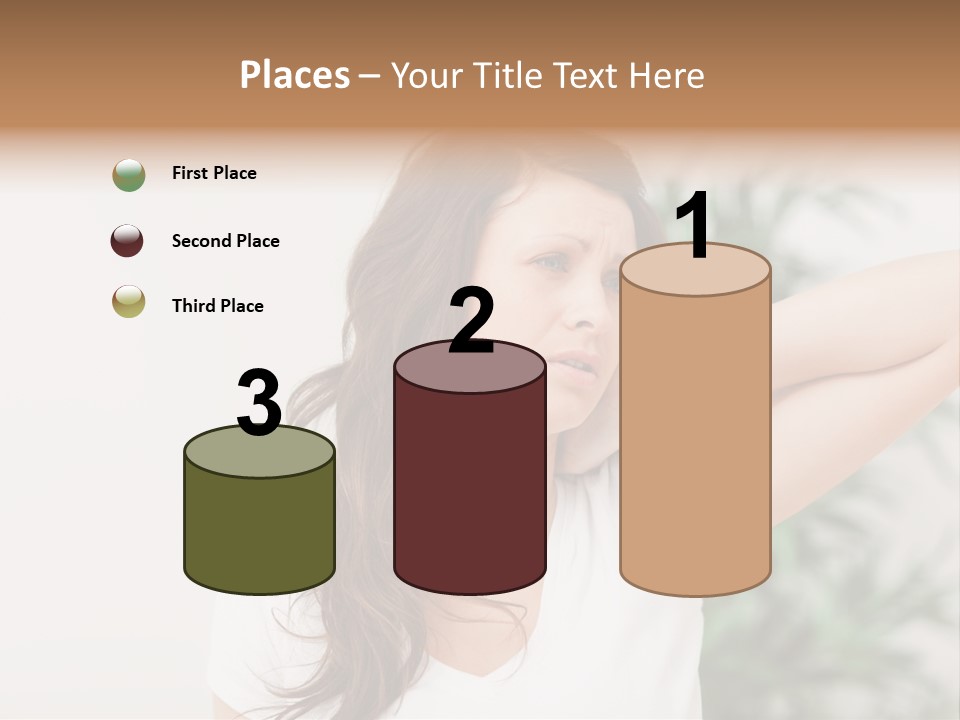 Displacement Brown Hair Touching PowerPoint Template