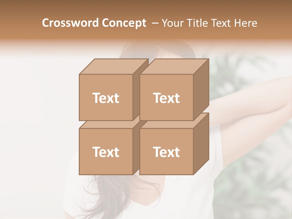Displacement Brown Hair Touching PowerPoint Template