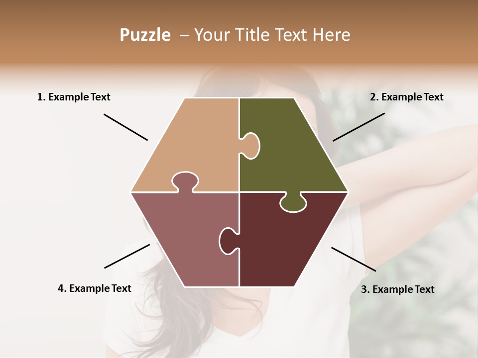 Displacement Brown Hair Touching PowerPoint Template