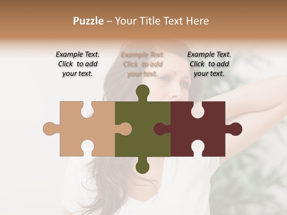 Displacement Brown Hair Touching PowerPoint Template