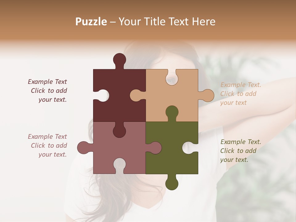 Displacement Brown Hair Touching PowerPoint Template