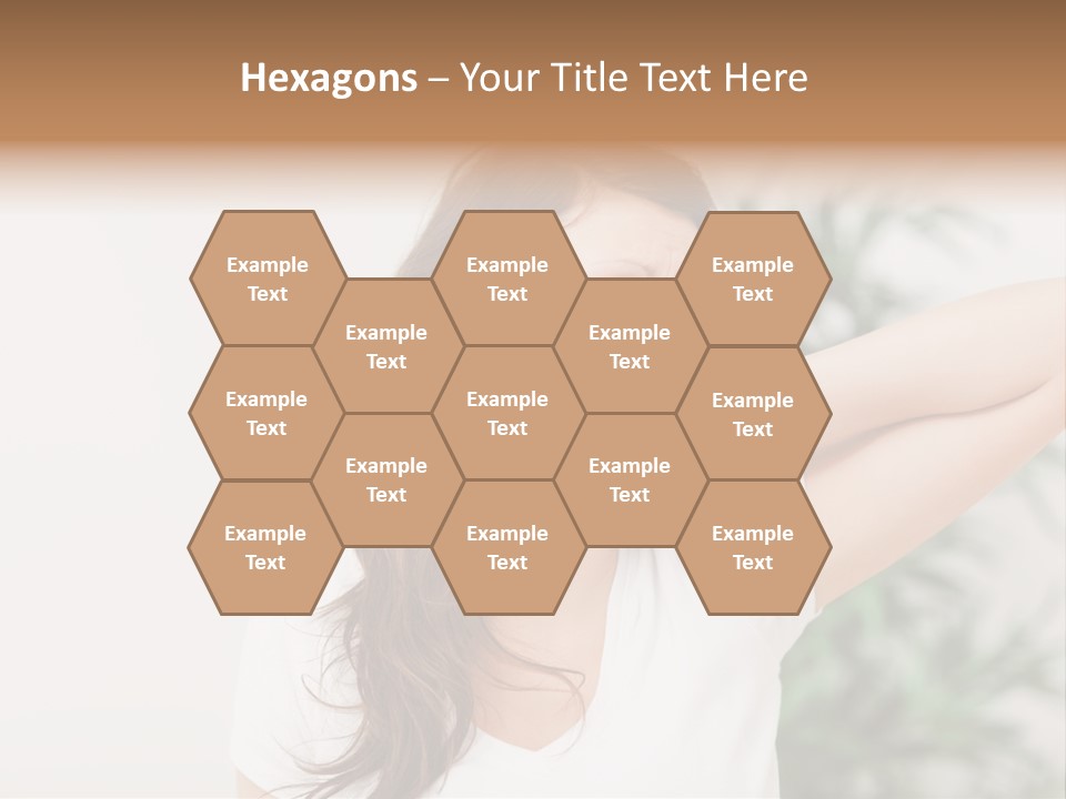 Displacement Brown Hair Touching PowerPoint Template