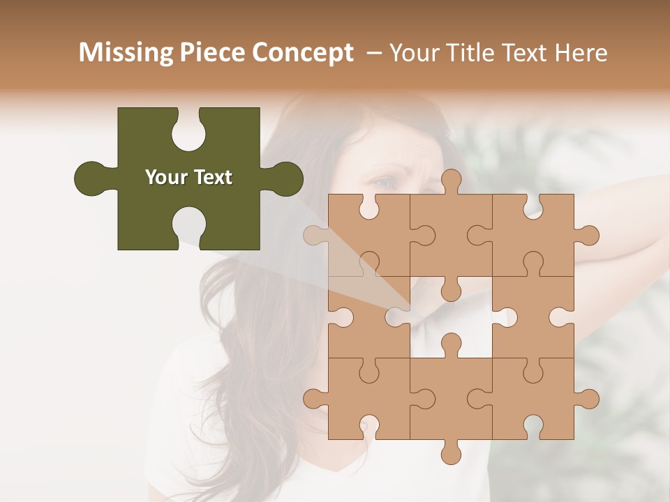 Displacement Brown Hair Touching PowerPoint Template