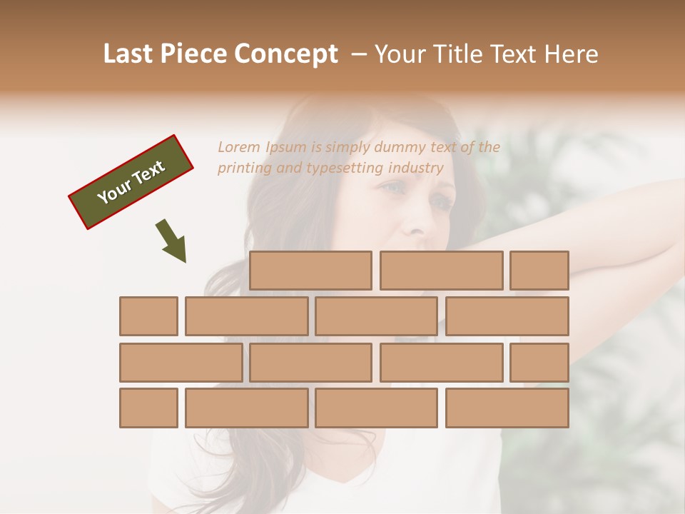 Displacement Brown Hair Touching PowerPoint Template