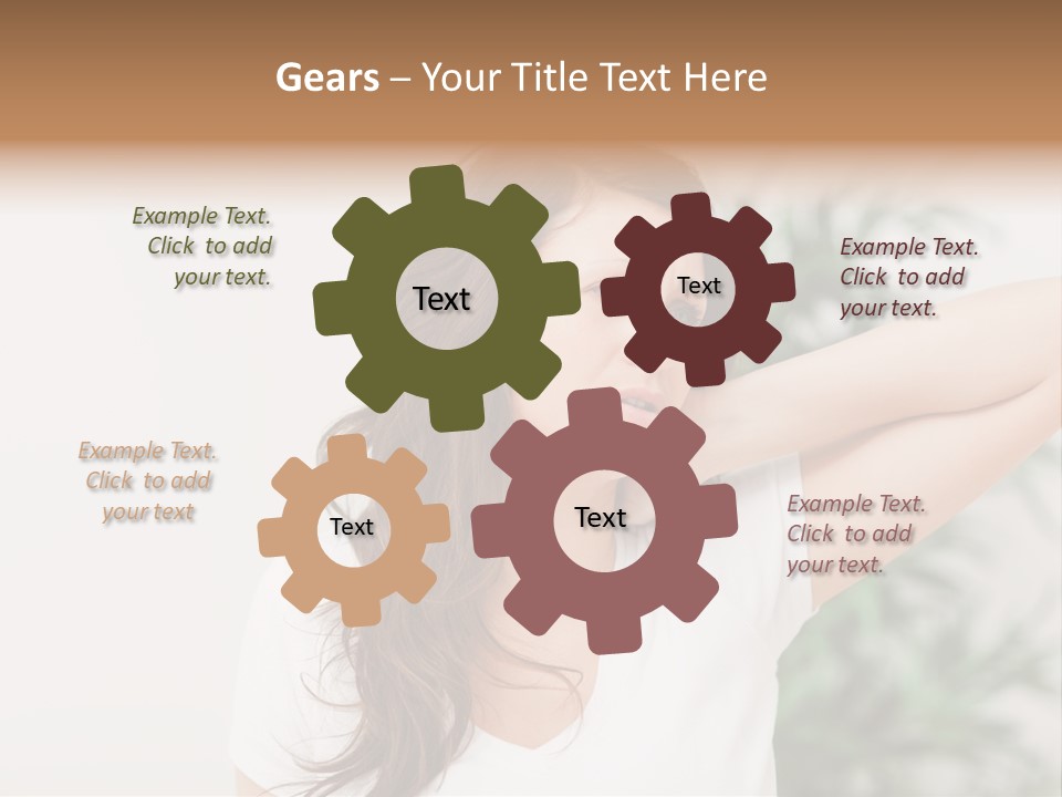 Displacement Brown Hair Touching PowerPoint Template