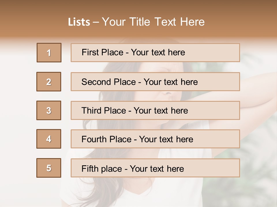Displacement Brown Hair Touching PowerPoint Template