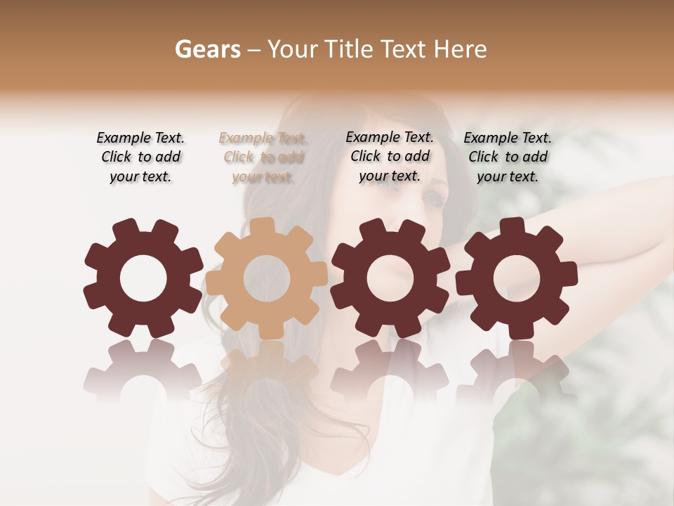 Displacement Brown Hair Touching PowerPoint Template