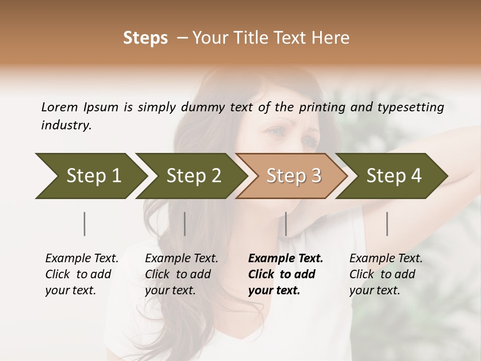 Displacement Brown Hair Touching PowerPoint Template