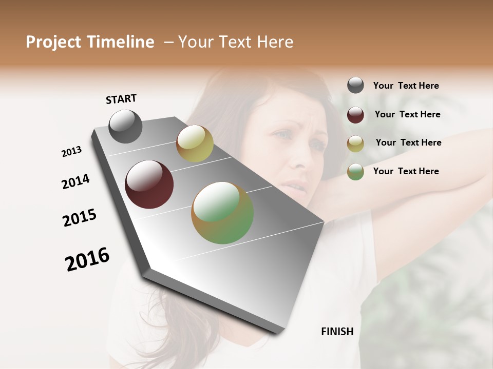 Displacement Brown Hair Touching PowerPoint Template