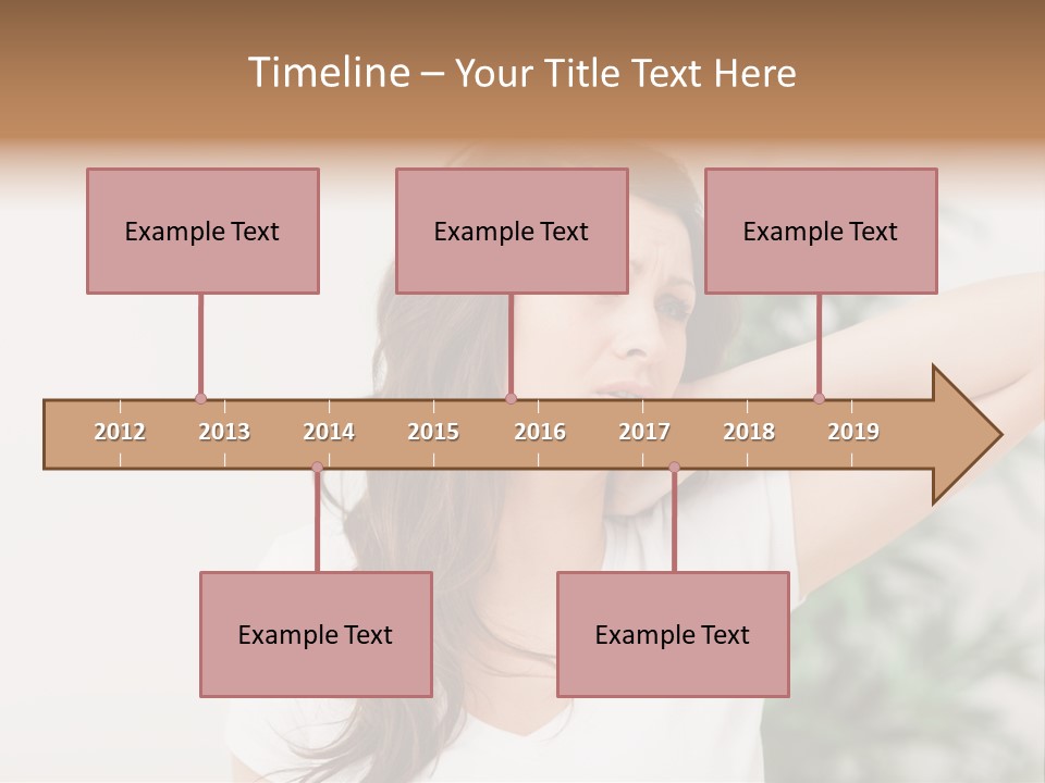 Displacement Brown Hair Touching PowerPoint Template