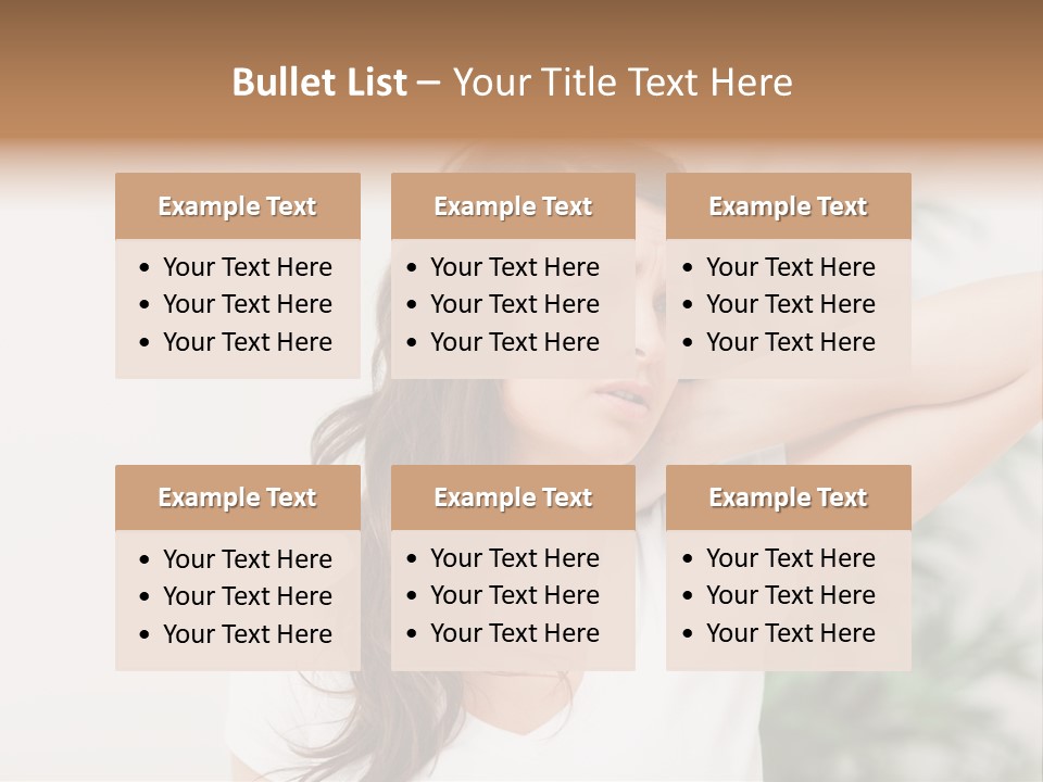 Displacement Brown Hair Touching PowerPoint Template