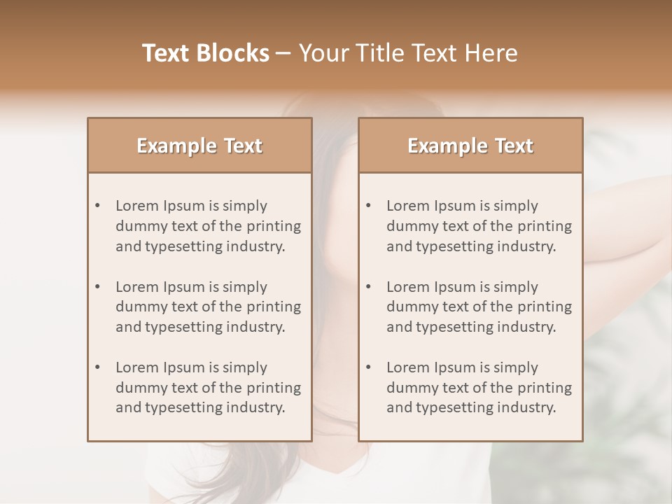 Displacement Brown Hair Touching PowerPoint Template