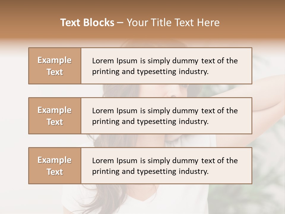 Displacement Brown Hair Touching PowerPoint Template