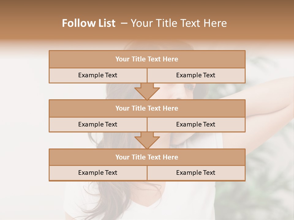 Displacement Brown Hair Touching PowerPoint Template