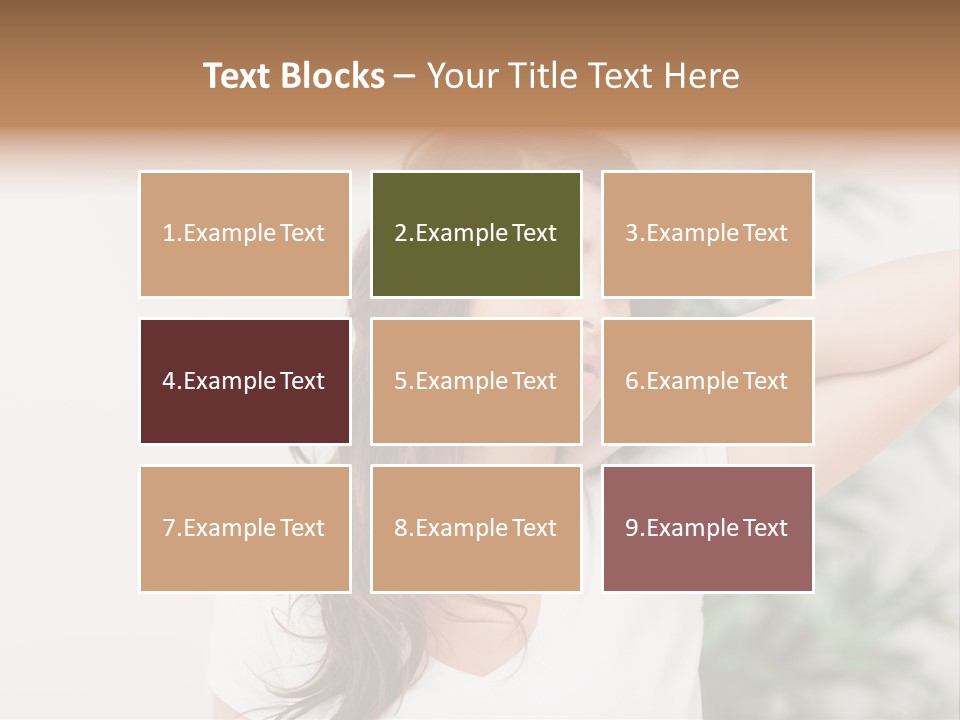 Displacement Brown Hair Touching PowerPoint Template