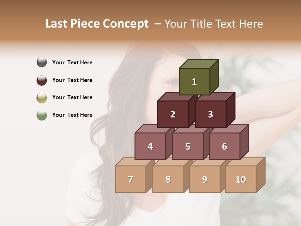 Displacement Brown Hair Touching PowerPoint Template