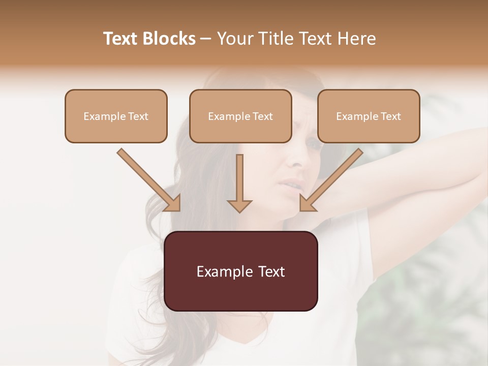 Displacement Brown Hair Touching PowerPoint Template