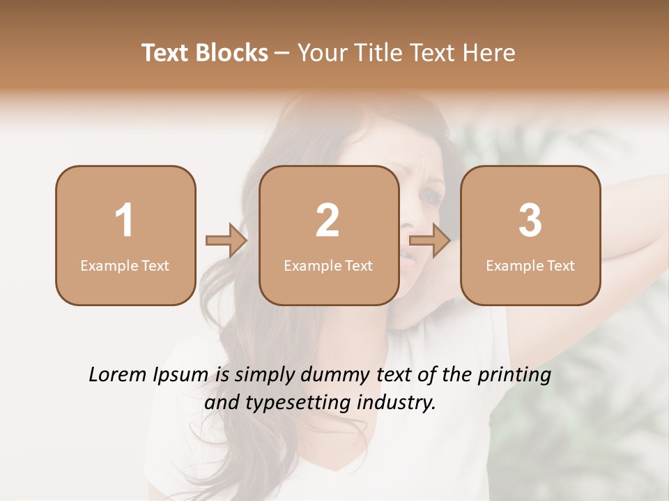 Displacement Brown Hair Touching PowerPoint Template