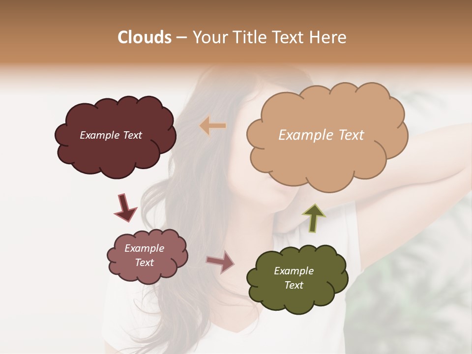 Displacement Brown Hair Touching PowerPoint Template