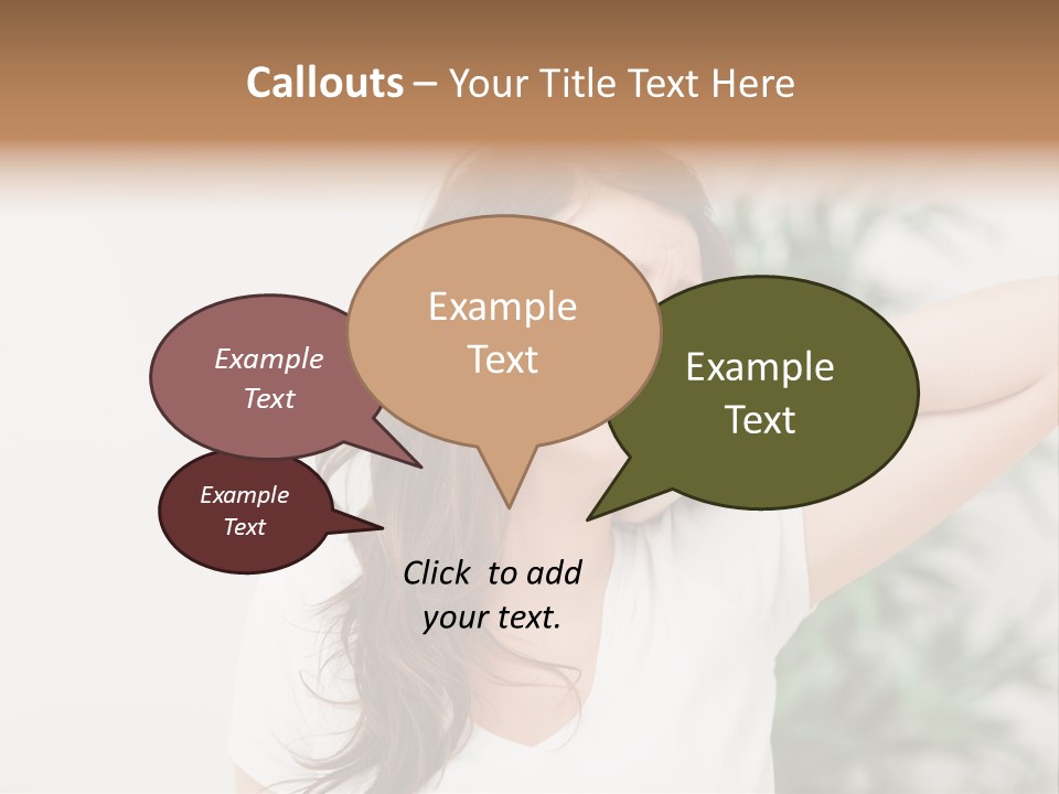 Displacement Brown Hair Touching PowerPoint Template