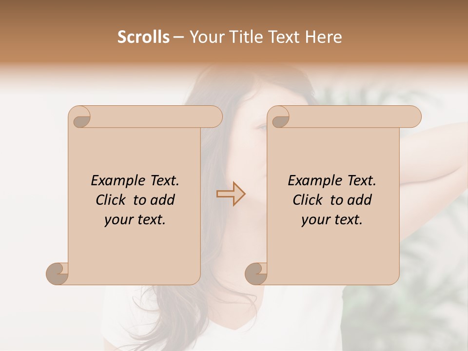 Displacement Brown Hair Touching PowerPoint Template