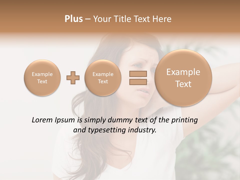 Displacement Brown Hair Touching PowerPoint Template